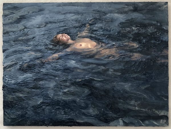 Clouds Upon My Eyelids, 2022 Oil and beeswax on panel 24 x 18cm
