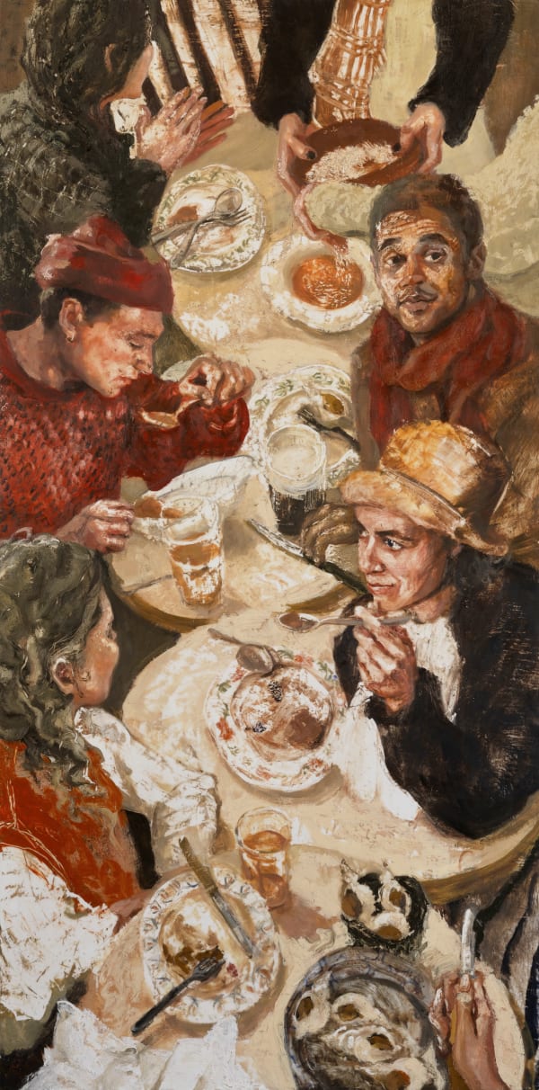 Port In A Storm, 2025 Beeswax and oil on panel 120cm x 60cm