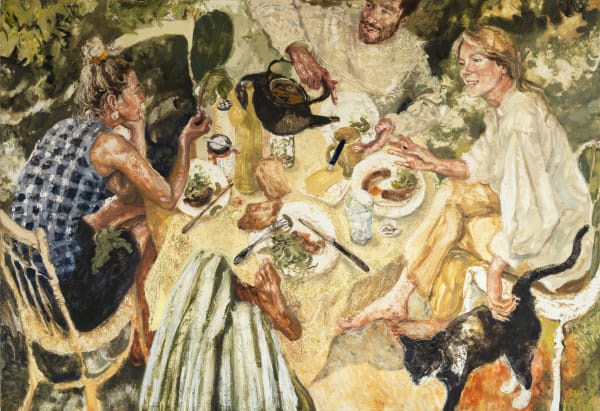 Buttered Greens, 2025 Beeswax and oil on panel 160cm x 100cm