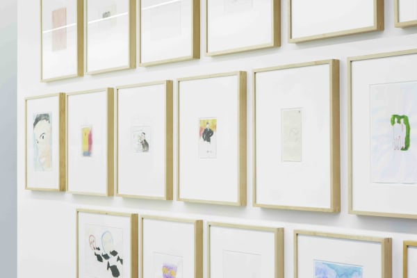 Exhibition view Thinking Ahead - Sequence 1, 2019, Erna Hecey Gallery, Luxembourg Peter Friedl, Selection of drawings, Varying dates