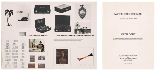 Marcel Broodthaers, Catalogue – Catalogus, 1974 Offset print on paper, from Marcel Broodthaers' exhibition Catalogue – Catalogus, Palais des Beaux-Arts, September 27 – November 3, 1974, 63 x 88 cm or 30.5 x 23.5 cm Copyright of the artist and Erna Hecey Gallery