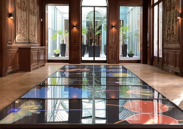 Suzanne Lafont, New Companion Species, 2018-2019 Floor installation of 12 archival pigment print on cotton rag paper, 160 x 106,7 cm (unframed), 165 x 111,5 cm (framed) 330 x 1350 x 12 cm, Unique Courtesy of the artist & Erna Hecey Gallery