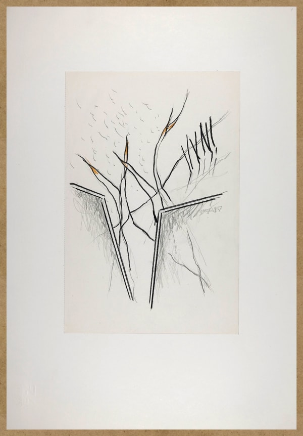 Bert Theis, Pays sage 4, 1991, Drawing, crayon on paper, 48 x 33 cm Courtesy: BertTheis Archive & Erna Hecey Gallery