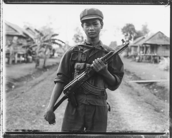 Bill Burke - Khmer Rouge Soldier with AK, Nong Pru, 1984