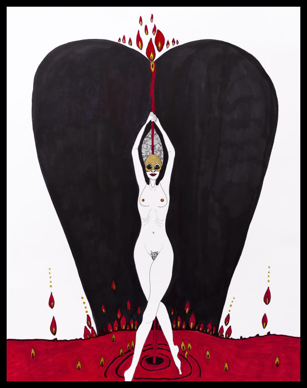 Kitty Brophy, Study #3 for Queen of Wands, 2022