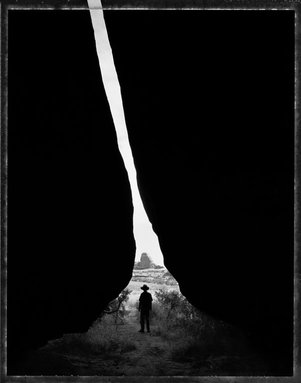 Mark Klett, Entering a Narrow Cave, Salt Creek, Utah, 5/9/90