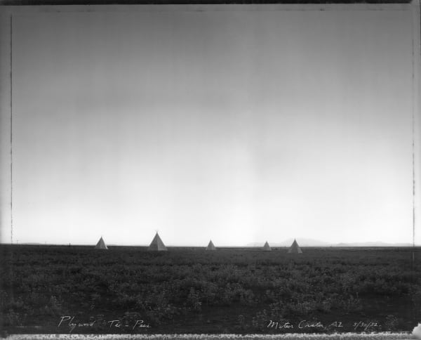 Mark Klett, Plywood Tee-Pees, Meteor Crater, Arizona, 5/30/82, 1982