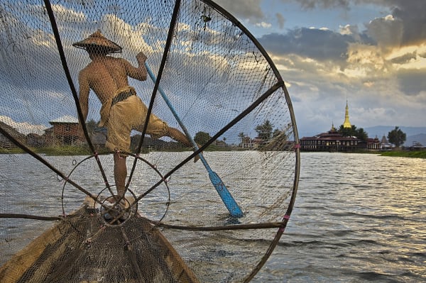 Steve McCurry, Fisherman on Inle Lake, Burma/Myanmar, 2008