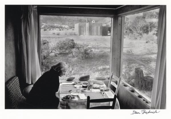 Dan Budnik, Georgia O'Keeffe at Supper, Ghost Ranch, New Mexico, 1975
