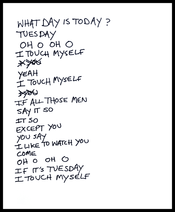 Kitty Brophy, Text for If It’s Tuesday I Touch Myself, 2023