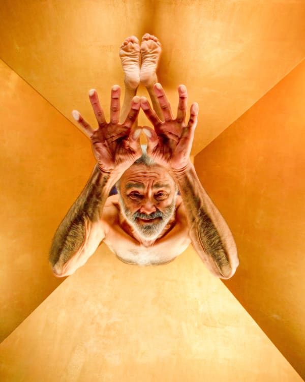 Michael O'Neill Peacock Feather Pose, Sri Dharma Mittra, 2007