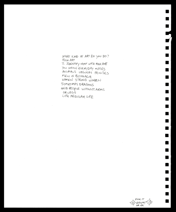 Kitty Brophy, What Kind of Art Do You Do?, 2015