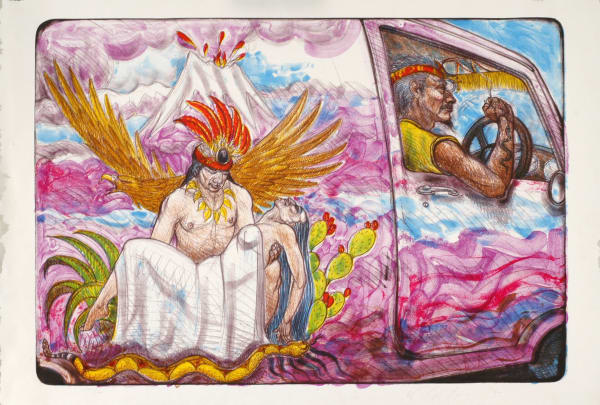 Luis Jiménez, Cholo Van with Ixta and Popo, 1997