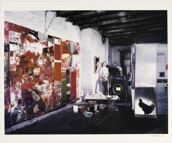 Dan Budnik - Picturing Artists (1950s - 1960s), 40 Dye Transfer Prints, Artist Proof Set, Robert Rauschenberg - Pearl Street studio, with 'Charlene' and 'Monogram,' New York, 1958