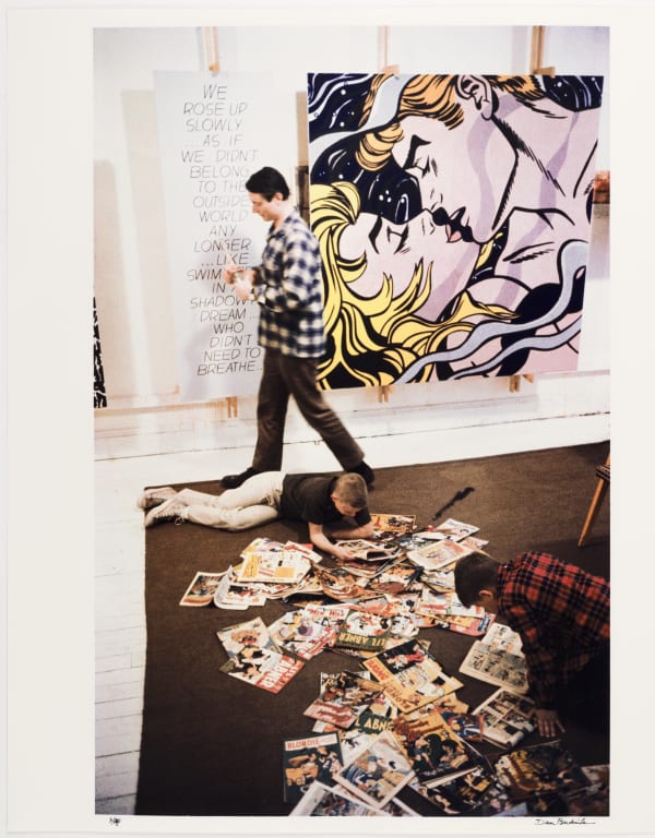 Dan Budnik - Picturing Artists (1950s - 1960s), 40 Dye Transfer Prints, Artist Proof Set, Roy Lichenstein - with his sons David and Mitchell, West 26th Street studio, New York, 1964, with 'We Rose Up Slowly'