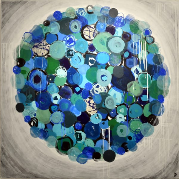 The begining, Mixed mediaon canvas, 2019 160x160cm