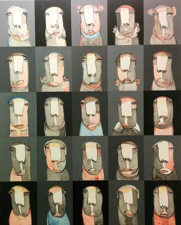 Hamza Bounoua Figures, 2018 acrylic on canvas 122x150cm