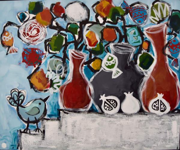Nissa Raad Rumman 01, 2017 Acrylic + mixed media on canvas 102x122cm