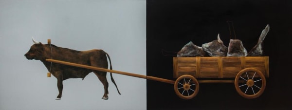 Pull through, 2021, Acrylic on canvas, 90x240cm