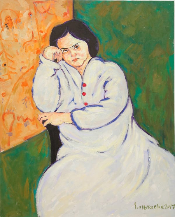 Anas Albraehe A glance, 2017 Oil on canvas 100x81cm