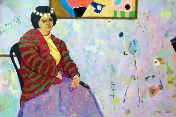 Anas Albraehe Crown of flowers, 2017 Oil on canvas 150x120cm