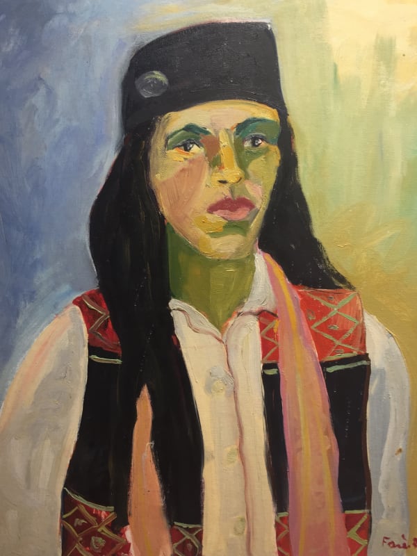 Fares Rizk, The Circassian Woman, 1986, Oil on board, 75x60cm
