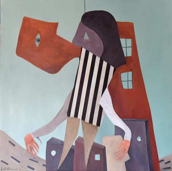 Zaid Shawwa, Enchanted, 2018, Acrylic on canvas, 110x110cm