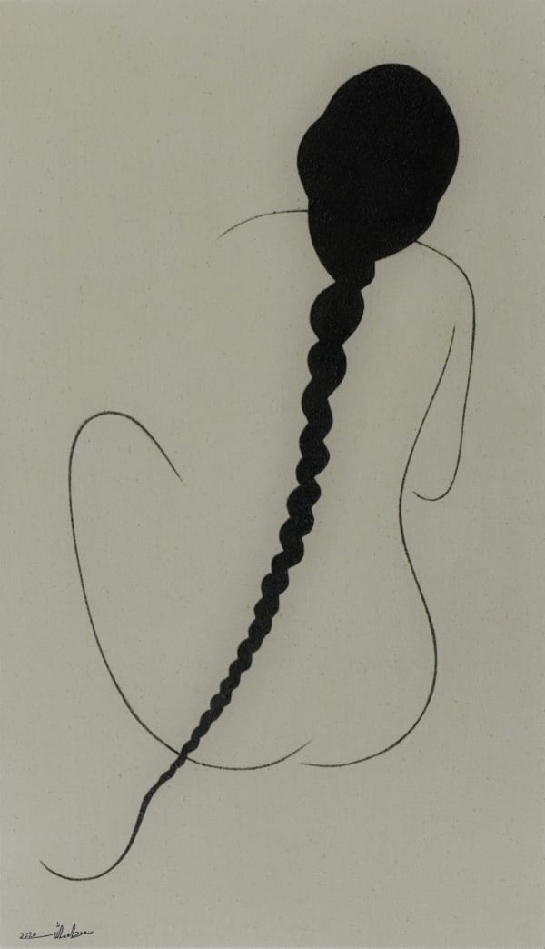 Saoud Abdallah, Untited, 2020, Mixed media on canvas, 86.5x50.5cm
