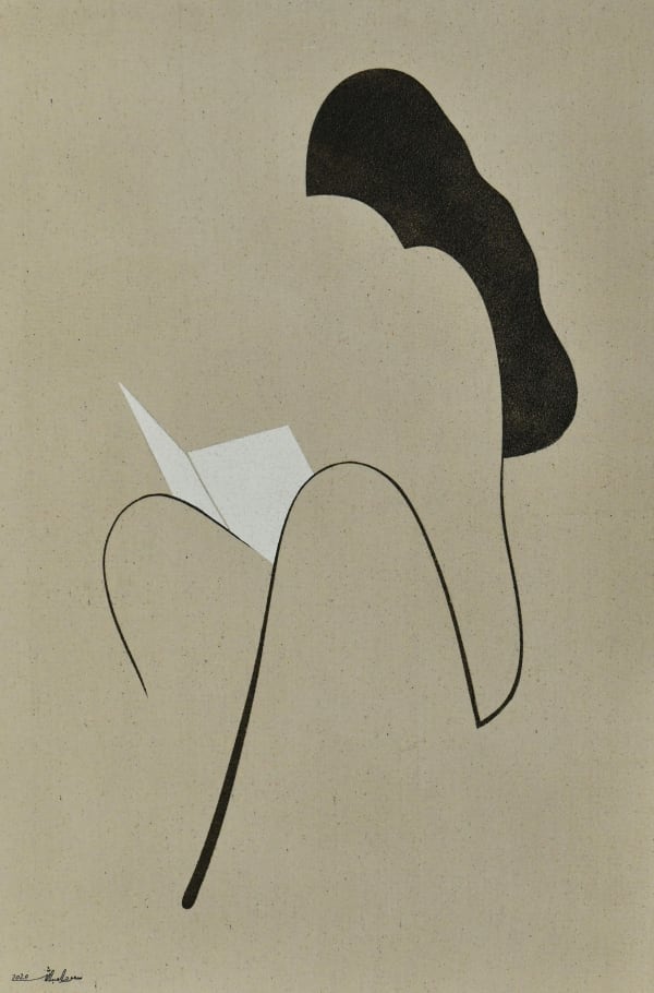Saoud Abdallah, Untited, 2020, Mixed media on canvas, 90x60cm