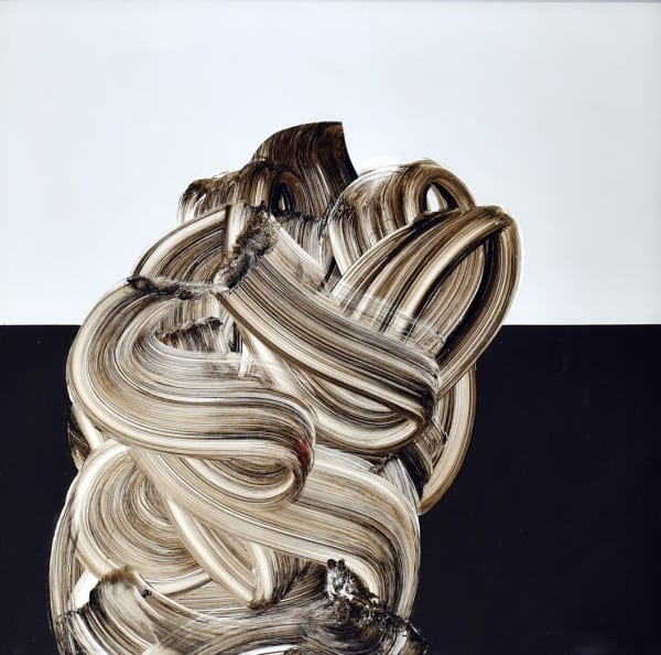 Hamza Bounoua, Letters in motion, 2018, Mixed media on plexiglass