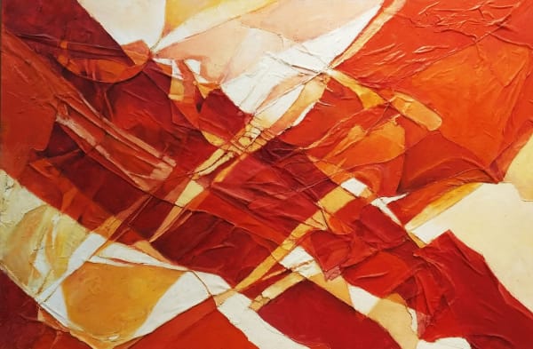 Mohanna Durra, Abstract, 2018, Oil on canvas, 101.5x151.5cm