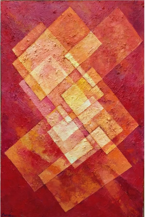 Mohanna Durra, Abstract composition, 1993, Oil on canvas, 120x80cm