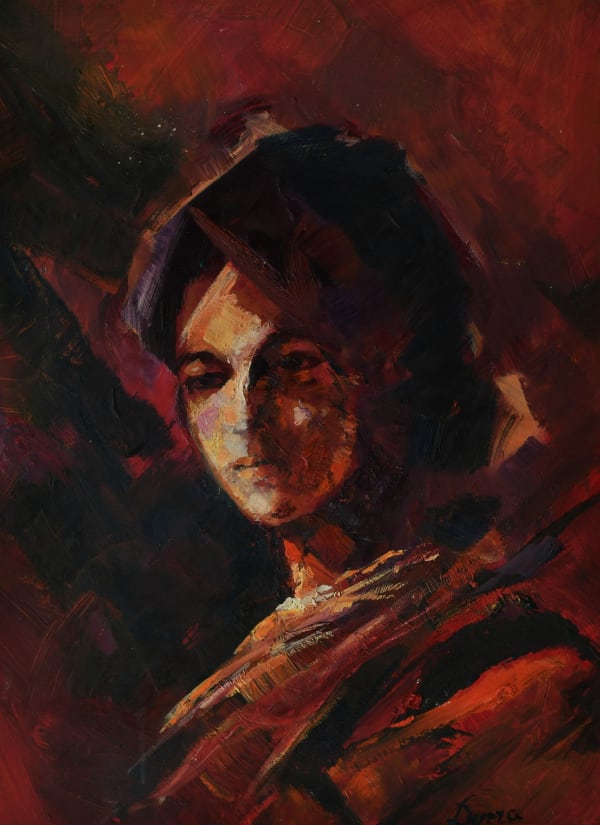 Mohanna Durra, Portrait from Spain, 2016, Oil on card, 65x48cm