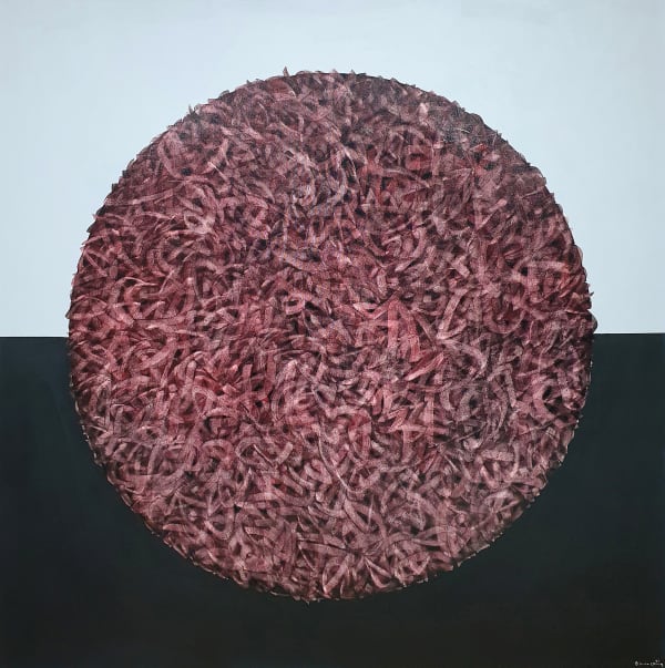 Hamza Bounoua, Beginning 05, 2022, Acrylic on canvas, 150x150cm