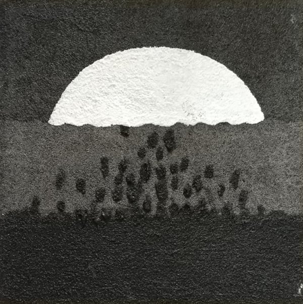 Resmi Al Kefaji, Untitled, 2018, Mixed media on card, 20x20cm