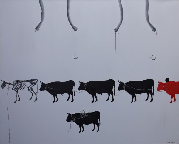 Zaid Shawwa, Follow me, 2021, Acrylic on canvas, 140x160cm