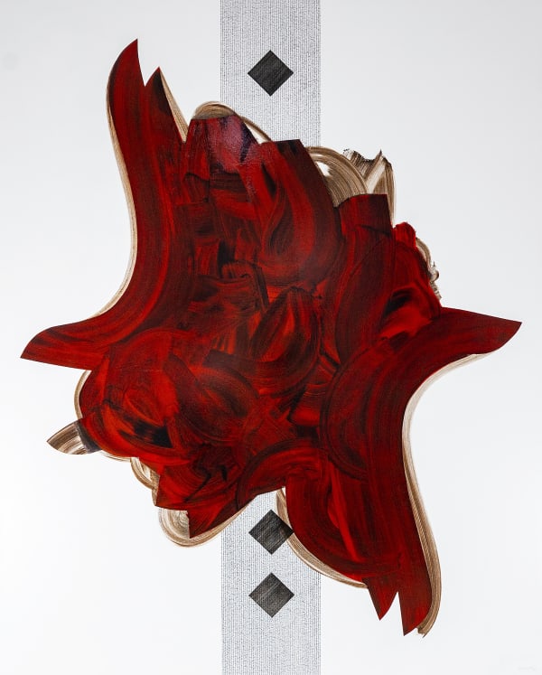 Hamza Bounoua, 2021, Acrylic on canvas, 207x167cm