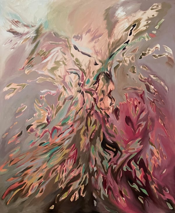 Raya Kassisieh, Nor desire but all at once total, 2022, Oil on canvas, 163x133cm