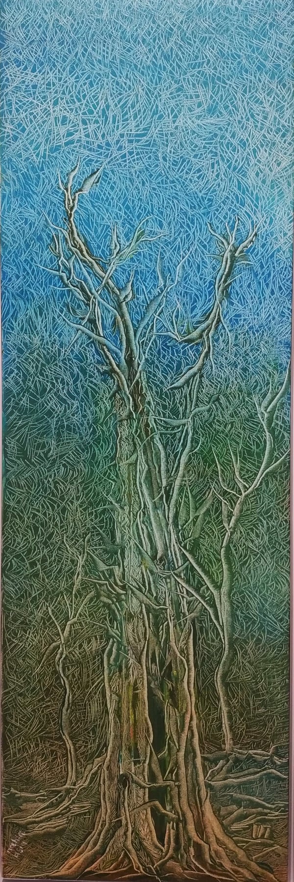 Nahla Asya, Untitled, 2021, Oil on canvas, 85x35cm