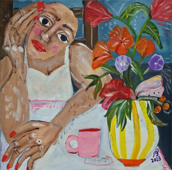 Nour Taher, 2023, mixed media on canvas, 50x50cm