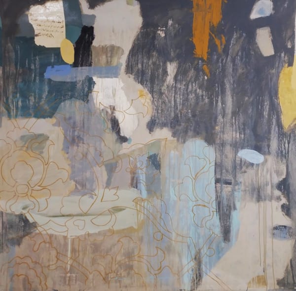 Amjad Ghannam, A holy city 4, 2020, Acrylic on canvas, 120x120cm