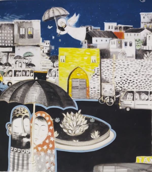 Boutros Al Maari, Damascus - Bab Touma, 2019, Acrylic on canvas, 160x145cm