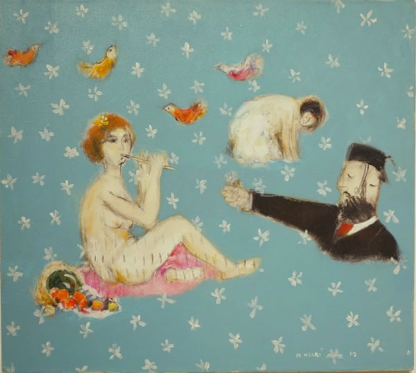 Boutros Al Maari, Lunch on the Grass I, 2017, Acrylic on canvas, 45x50cm