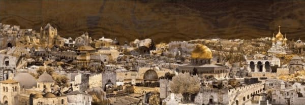 Manal Haddadin, Jerusalem, 2020, Digital collage 9-50, 50x167cm