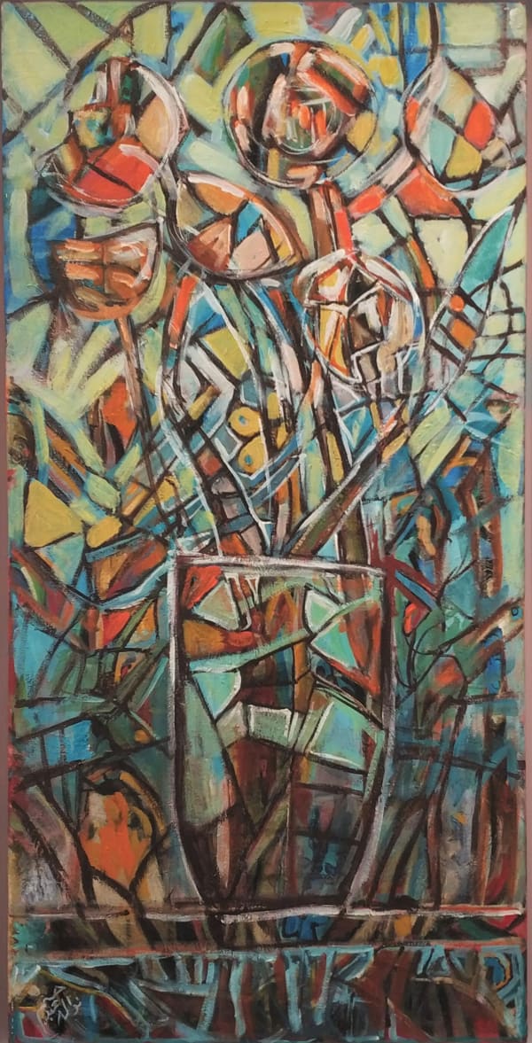 Nawal Abdelrahim, Acrylic and oil on canvas, 80x40cm