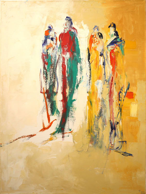 Rana Safadi, Together, 2022, Oil on canvas, 80x60cm