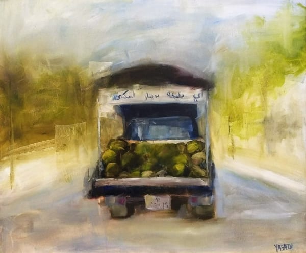 Yasmin Sharawi, Bateekh, 2021, Oil on canvas, 75x90cm