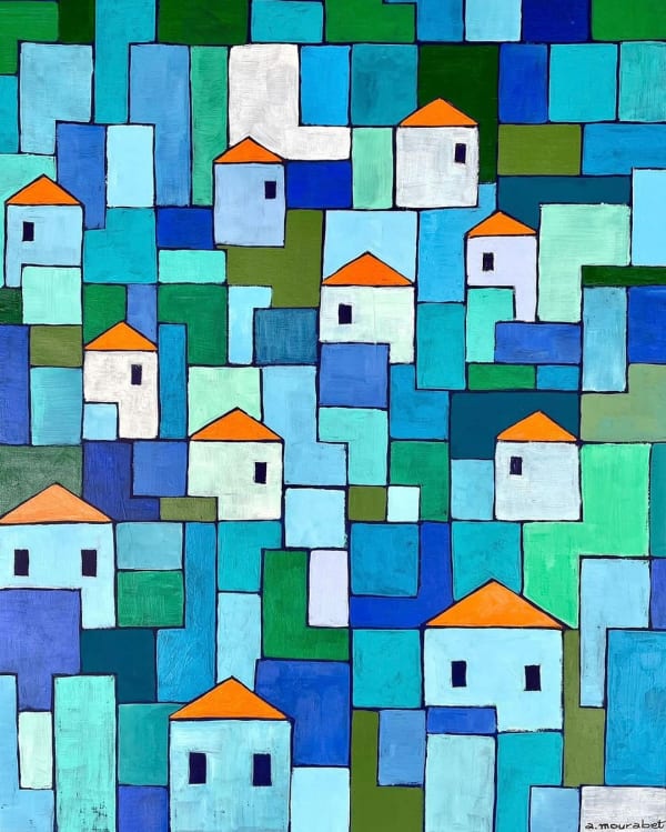 Blue Mosaics, 2023, Acrylic on canvas, 80x60cm