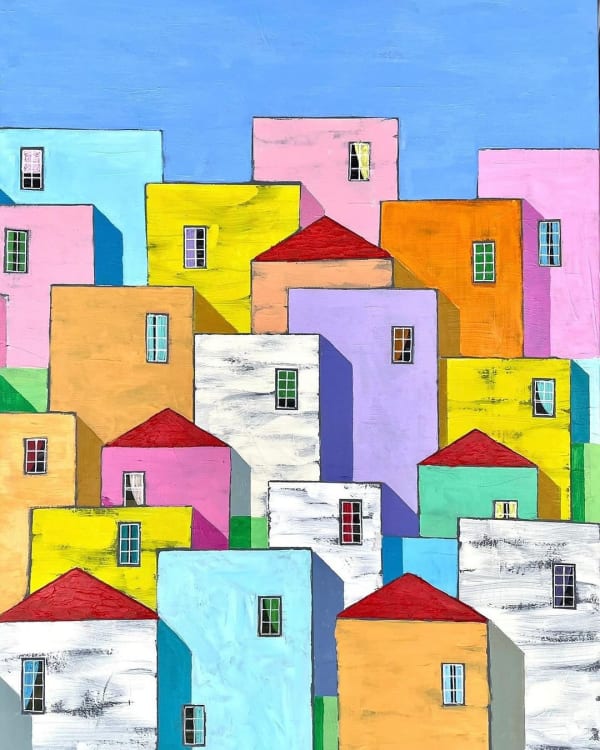 Pastel Town, 2023, Acrylic on canvas, 80x60cm