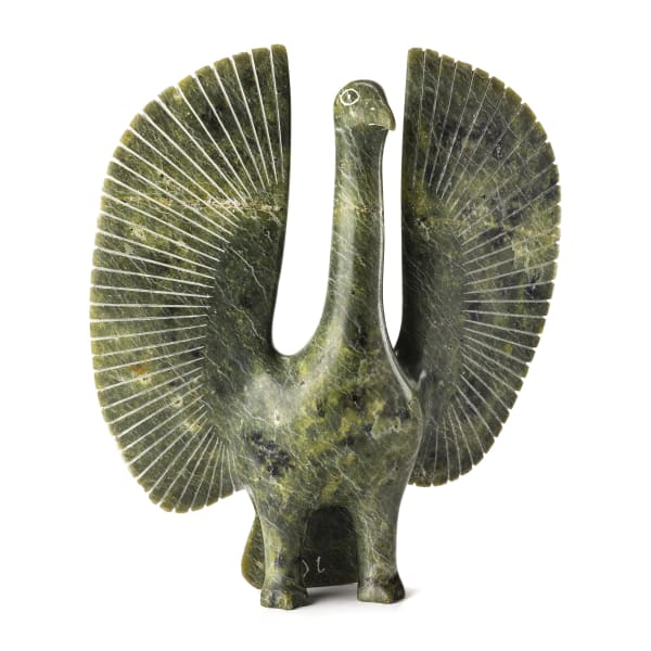 ABRAHAM ETUNGAT, R.C.A (1911-1999) KINNGAIT (CAPE DORSET) Bird with Upswept Wings, 1978 REALIZED: $2,400